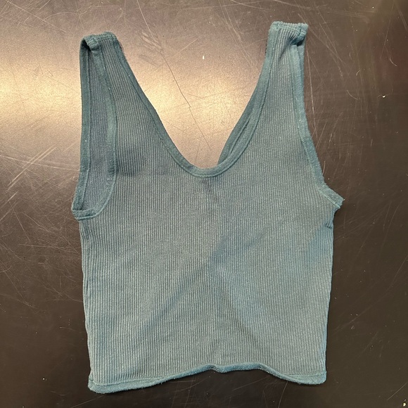 Out from under turquoise reversible crop tank top - Picture 1 of 2
